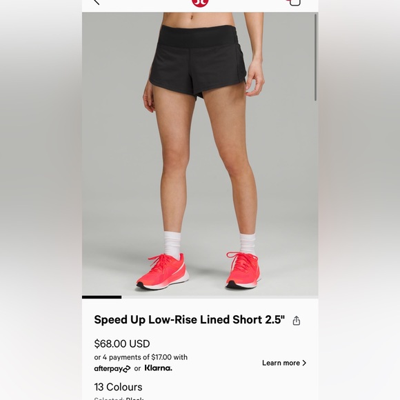 Lulu Lemon Speed Up Low-Rise Lined Short 2.5" !! Very lightly worn! - Picture 4 of 7